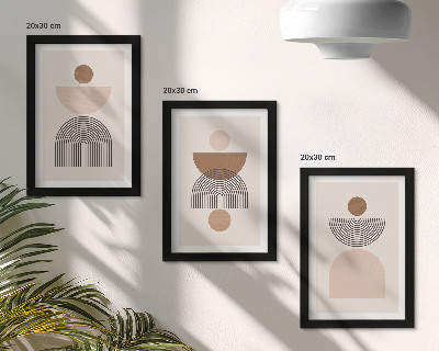 Moderne billedsæt Abstrakte former i brune og beige nuancer