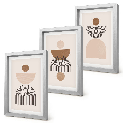 Moderne billedsæt Abstrakte former i brune og beige nuancer