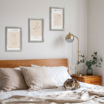 Pakke med billeder og rammer Lineære silhuetter af kvinder i minimalistiske plakater
