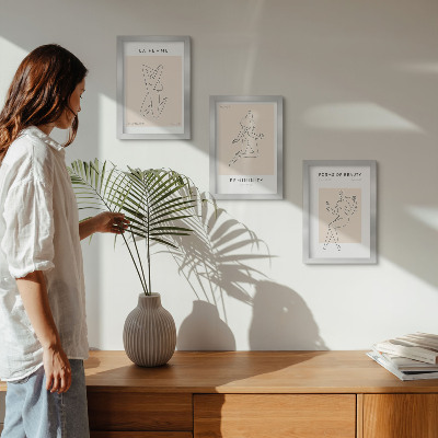 Pakke med billeder og rammer Lineære silhuetter af kvinder i minimalistiske plakater