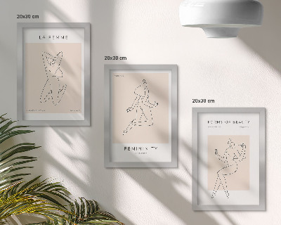 Pakke med billeder og rammer Lineære silhuetter af kvinder i minimalistiske plakater