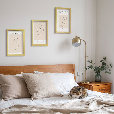 Pakke med billeder og rammer Lineære silhuetter af kvinder i minimalistiske plakater