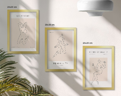 Pakke med billeder og rammer Lineære silhuetter af kvinder i minimalistiske plakater