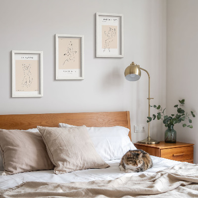 Pakke med billeder og rammer Lineære silhuetter af kvinder i minimalistiske plakater