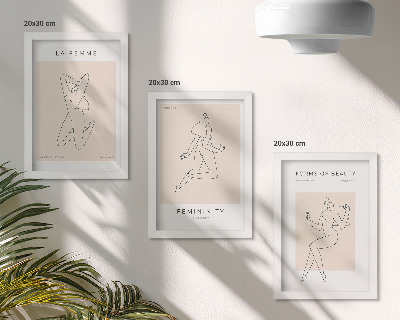 Pakke med billeder og rammer Lineære silhuetter af kvinder i minimalistiske plakater