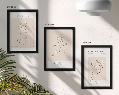 Pakke med billeder og rammer Lineære silhuetter af kvinder i minimalistiske plakater