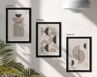 Moderne billedsæt med abstrakte geometriske mønstre i minimalisme