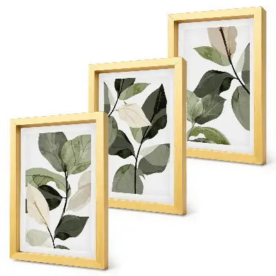 Billeder og rammer med boheme-plantemotiver malede sarte planteblade