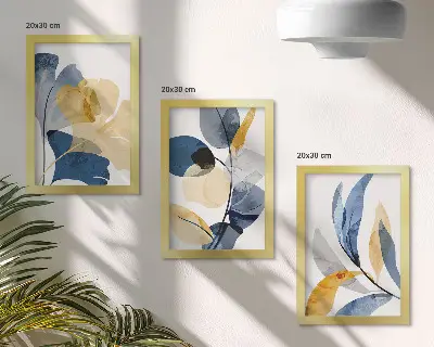 Billedvæg med plantemotiver i akvarelstil