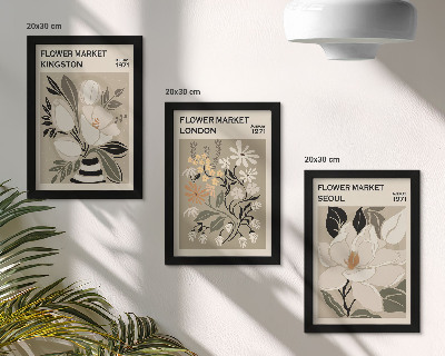 Moderne billedsæt Retroblomster fra forskellige byer rundt om i verden