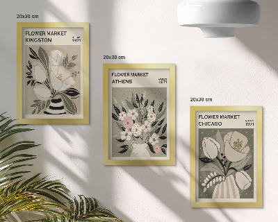 Pakke med billeder og rammer Retro-blomsterarrangementer fra forskellige byer