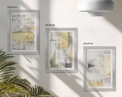 Moderne billedsæt med abstrakte og minimalistiske malerimønstre