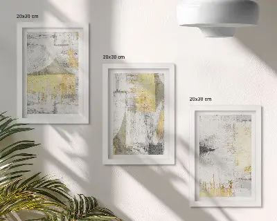 Moderne billedsæt med abstrakte og minimalistiske malerimønstre