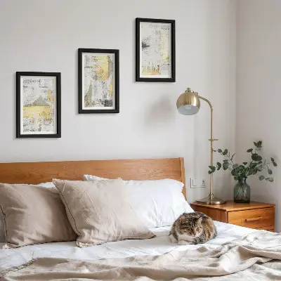 Moderne billedsæt med abstrakte og minimalistiske malerimønstre