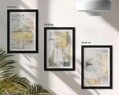 Moderne billedsæt med abstrakte og minimalistiske malerimønstre