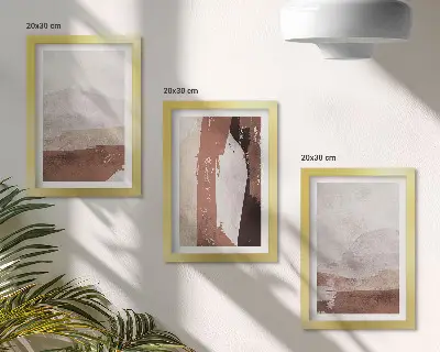 Billedpakke med rammer abstrakte mønstre i brune og beige nuancer
