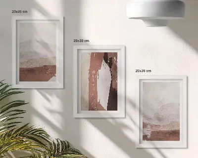 Billedpakke med rammer abstrakte mønstre i brune og beige nuancer