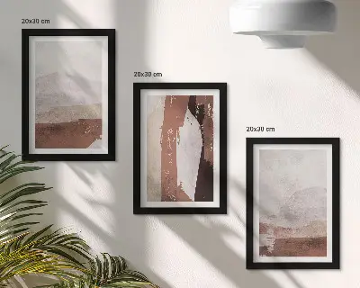 Billedpakke med rammer abstrakte mønstre i brune og beige nuancer