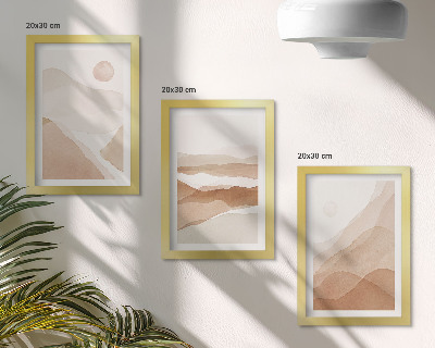 Moderne billedsæt Abstrakte landskaber i brune og beige nuancer