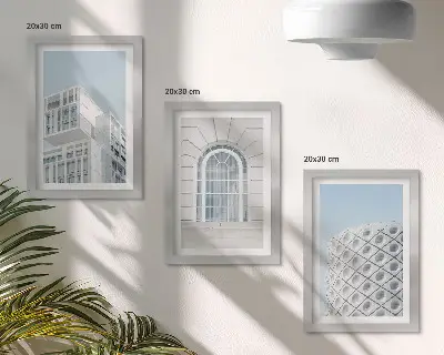 Moderne billedsæt med minimalistisk arkitektur og geometri