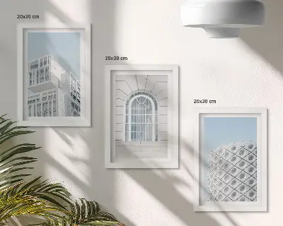 Moderne billedsæt med minimalistisk arkitektur og geometri
