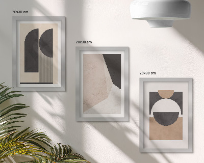 Moderne billedsæt Abstrakte former i beige og brune nuancer