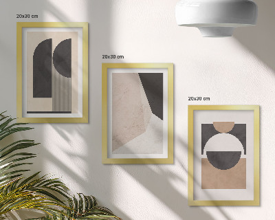 Moderne billedsæt Abstrakte former i beige og brune nuancer