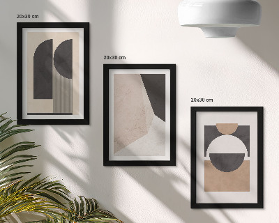Moderne billedsæt Abstrakte former i beige og brune nuancer