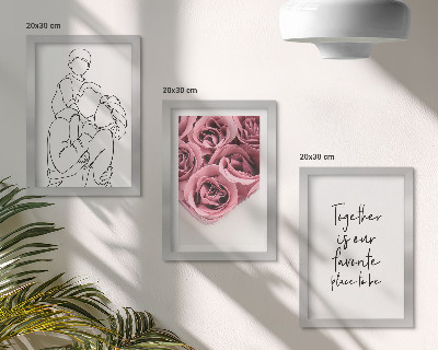 Pakke med billeder og rammer Familie lineart rose buketter indskrift hjem
