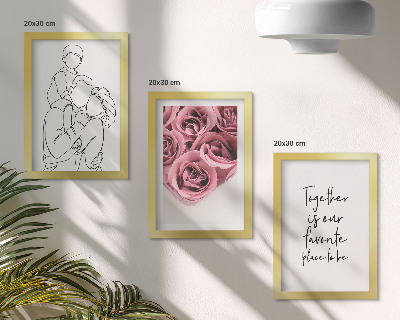 Pakke med billeder og rammer Familie lineart rose buketter indskrift hjem