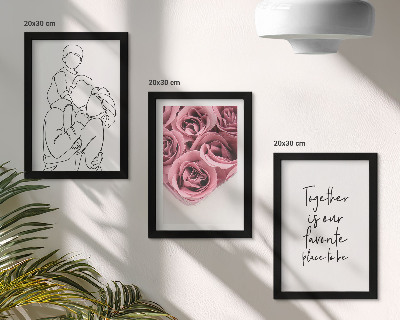 Pakke med billeder og rammer Familie lineart rose buketter indskrift hjem