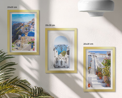 Moderne billedsæt Udsigt over Santorini græsk arkitektur i Oia
