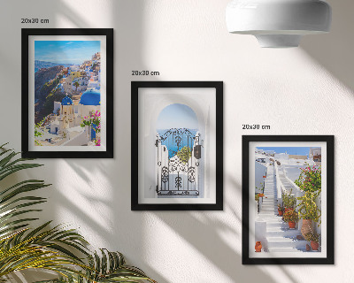Moderne billedsæt Udsigt over Santorini græsk arkitektur i Oia