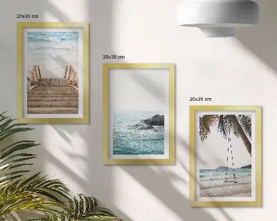 Billedvæg trappe til stranden med havudsigt og palmegynge
