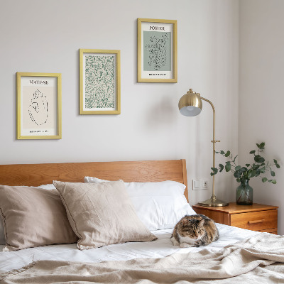 Pakke med billeder og rammer Linjer og plantemønstre i minimalistisk stil