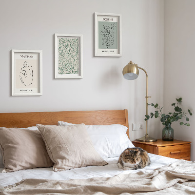 Pakke med billeder og rammer Linjer og plantemønstre i minimalistisk stil