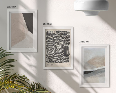 Moderne billedsæt Abstrakte mønstre i beige og grå nuancer