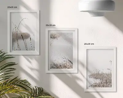 Billedvæg med motiv af vandplanter og sarte sommerudsigter
