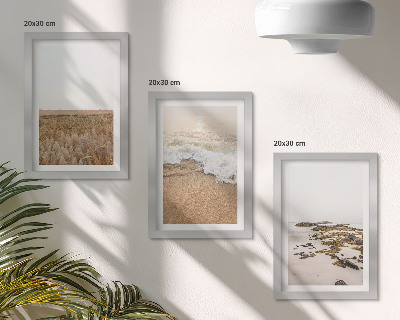 Moderne billedsæt Strand med bølger og havsten om sommeren