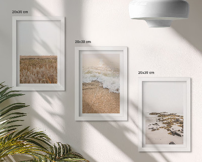 Moderne billedsæt Strand med bølger og havsten om sommeren