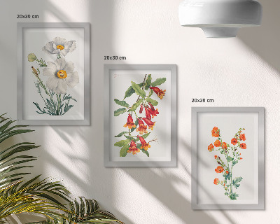 Moderne billedsæt Blomsterkompositioner retro vintage maleri