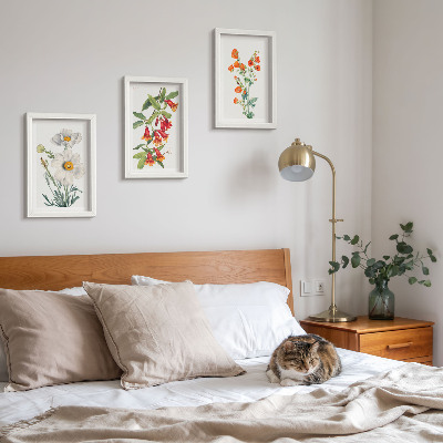 Moderne billedsæt Blomsterkompositioner retro vintage maleri