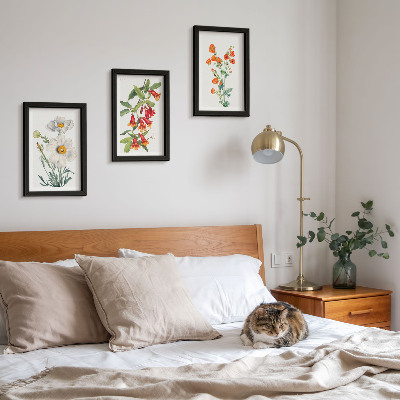 Moderne billedsæt Blomsterkompositioner retro vintage maleri