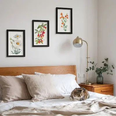Moderne billedsæt med retro vintage blomsterkompositioner