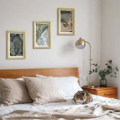 Moderne billedsæt med tropiske planter og sommerferiedetaljer