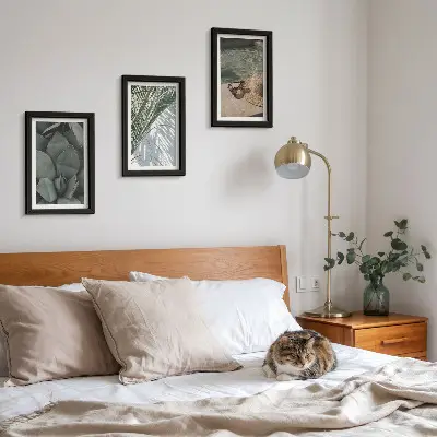 Moderne billedsæt med tropiske planter og sommerferiedetaljer