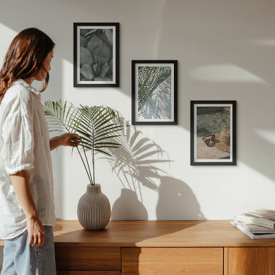 Moderne billedsæt Tropiske planter og sommerferiedetaljer