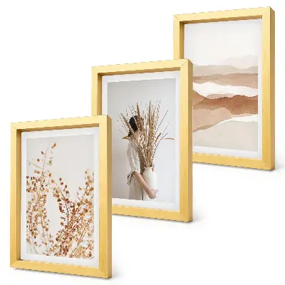 Moderne billedsæt med abstrakte plantemotiver i rustik boho-stil