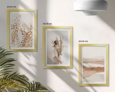 Moderne billedsæt med abstrakte plantemotiver i rustik boho-stil