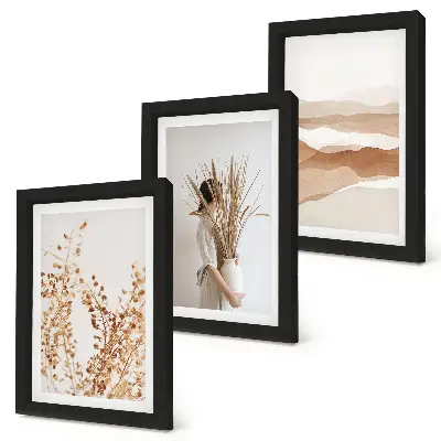 Moderne billedsæt med abstrakte plantemotiver i rustik boho-stil